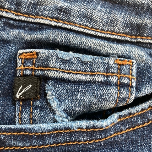 KANCAN Button Fly High Rise Distressed Skinny Jeans Stretchy Sz 26/5 - Picture 8 of 14